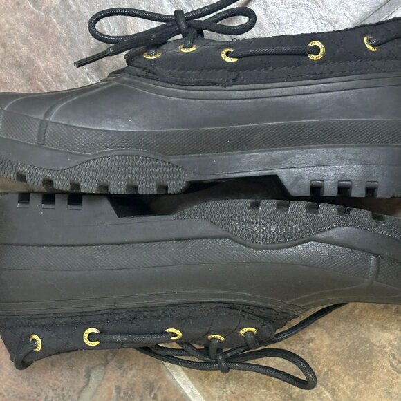 ~~Sperry Top Sider Shoes Women's 7.5M Duckling STS97711 Black Fabric Waterproof - Picture 2 of 12